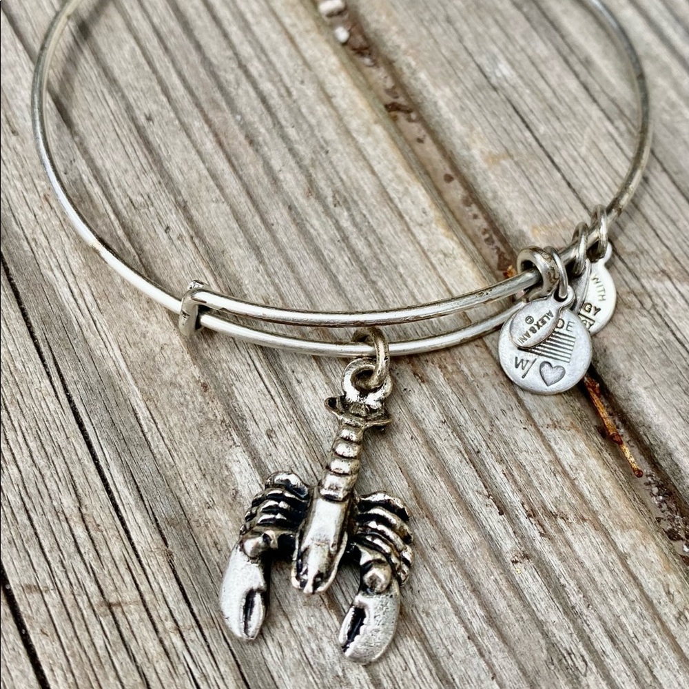 Retired Alex & Ani Silver Lobster Charm Bracelet